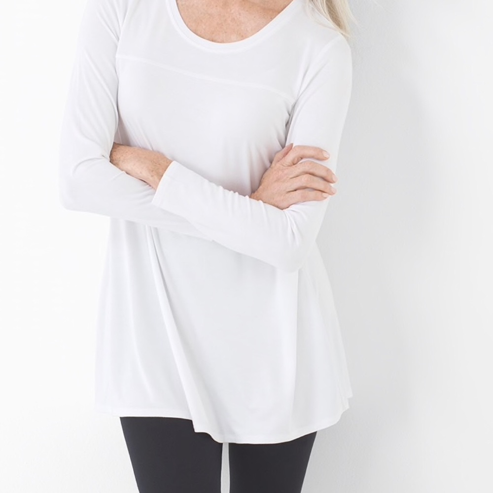 Soma long sleeve yoke neck tunic in white